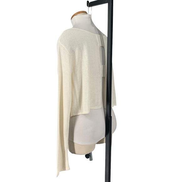 Sarah Pacino Translucent Open Back Sweater Cropped Boxy Designer Made In Italy - Picture 4 of 13